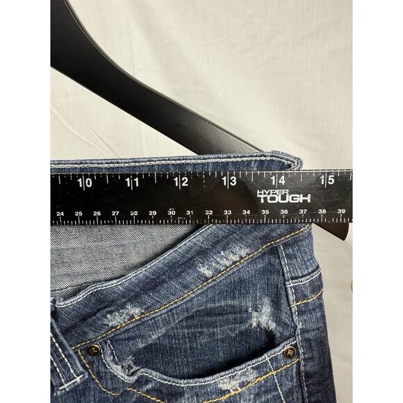 Red Rivet Jeans Women’s 11 Bootcut Blue Denim Fleur De Lis Rhinestone Pockets - Picture 14 of 16
